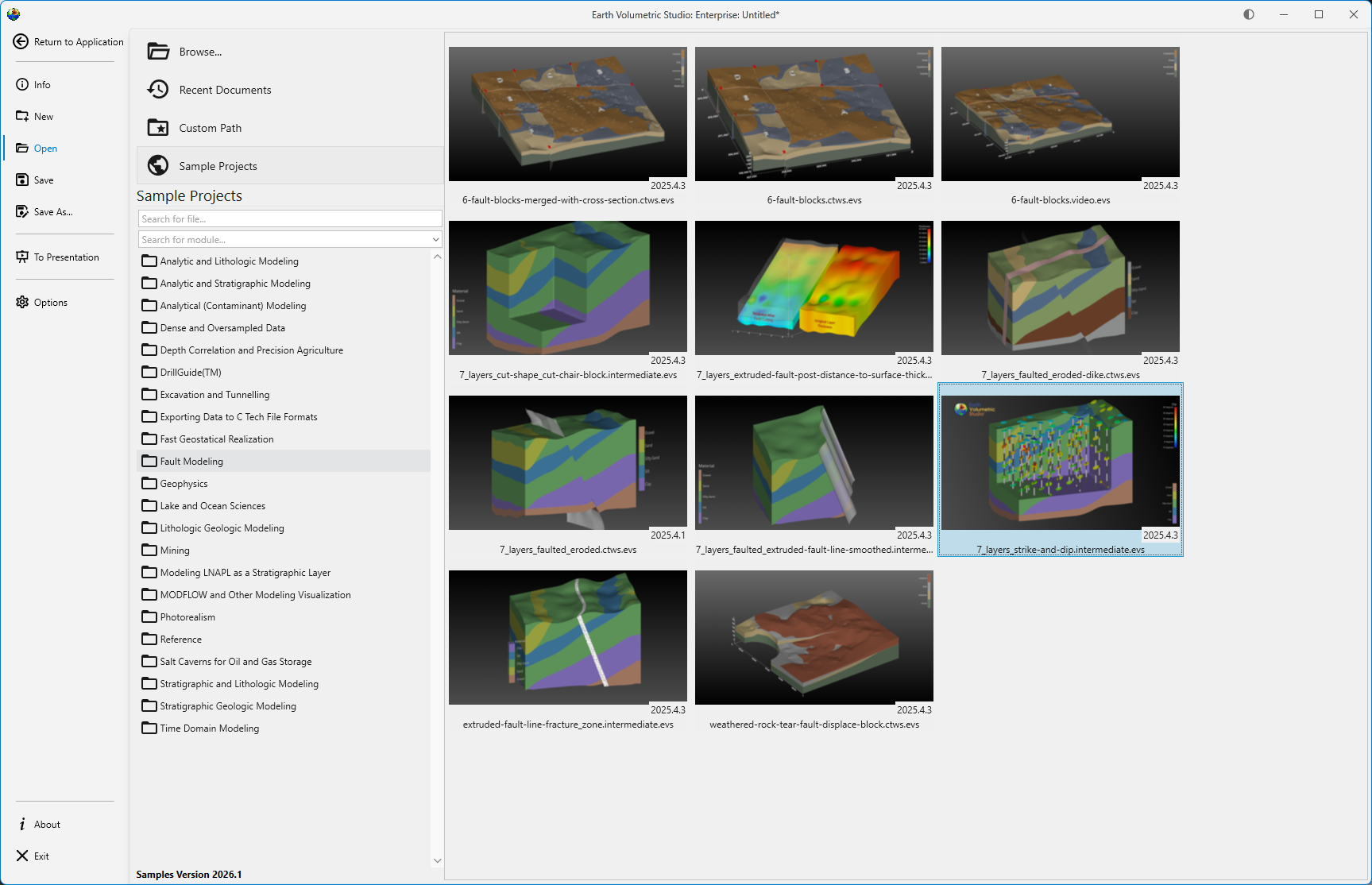 Studio sample project loaded
